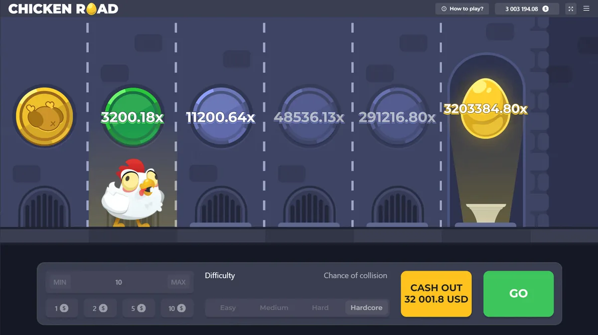 Chicken Road: otra pantalla del juego.