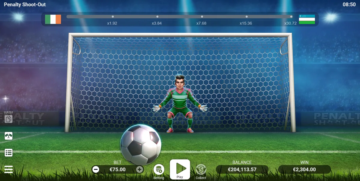 Penalty Shoot Out: outra tela do jogo.