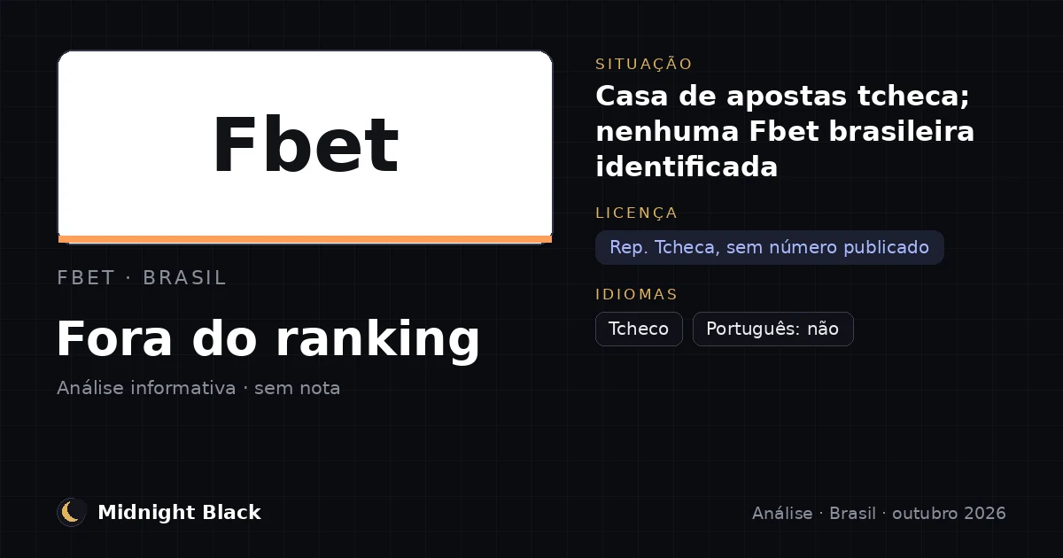 Fbet no Brasil: situação, licença e idiomas (resumo Midnight Black, 21 de outubro de 2026)