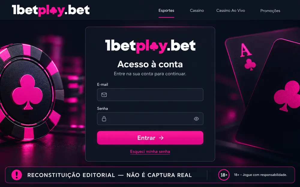 Reconstrução por IA de uma tela de acesso à conta com campos de e-mail e senha