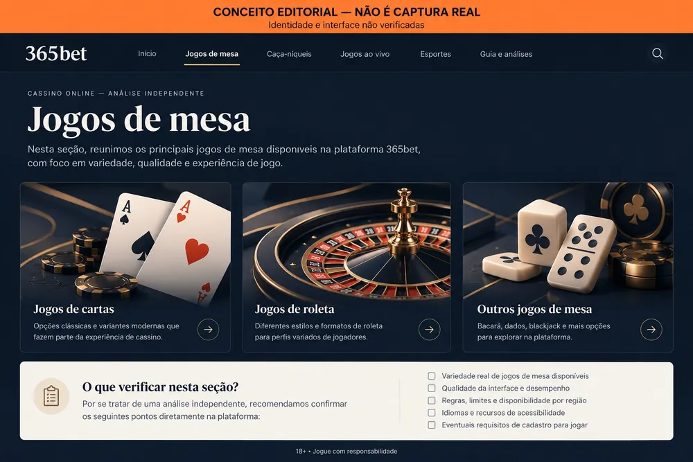 Tela conceitual de jogos de mesa com cartas, roleta e dados (365bet, ilustração conceitual)
