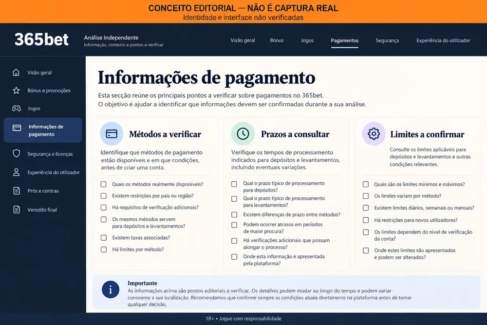 Tela conceitual com listas de conferência sobre métodos, prazos e limites (365bet, ilustração conceitual)