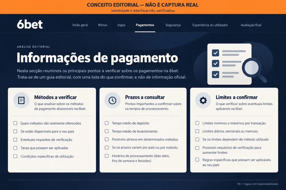 Conceito editorial de uma página de informações de pagamento com listas de verificação