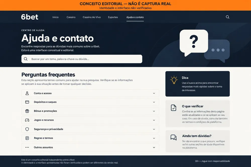 Conceito editorial de uma central de ajuda e contato com perguntas frequentes