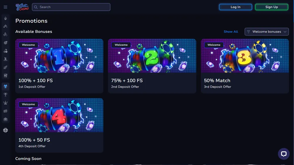 Promoções de 7Bit Casino (desktop)