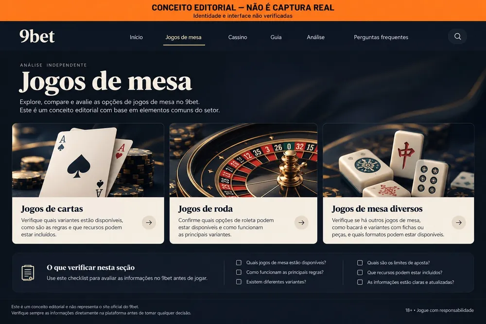 Conceito editorial de uma seção de jogos de mesa com cartas, roleta e mahjong