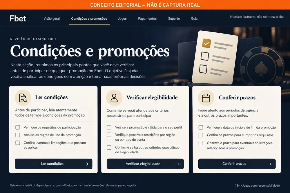 Página conceitual com três passos para analisar promoções