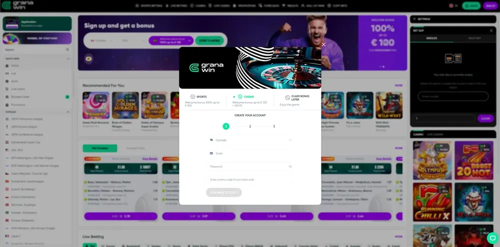 GranaWin: captura do site (desktop)