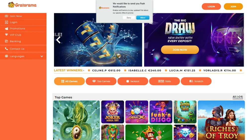 Catálogo de juegos de Gratorama (escritorio)