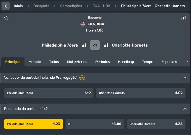 Mercados de basquete da NBA na InplayBet (arquivo de 2024)