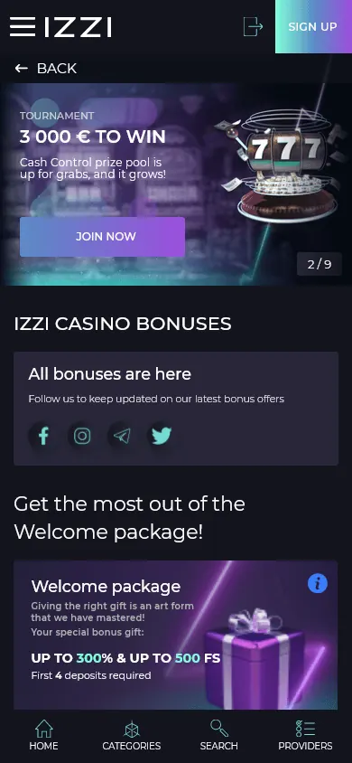 Promociones de Izzi Casino (móvil)
