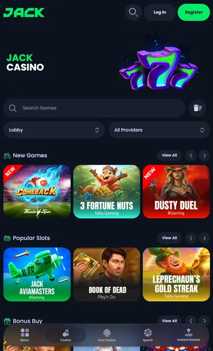 JackBit: captura do site (celular)