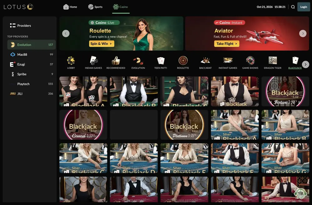 LotusBet: captura do site (desktop)