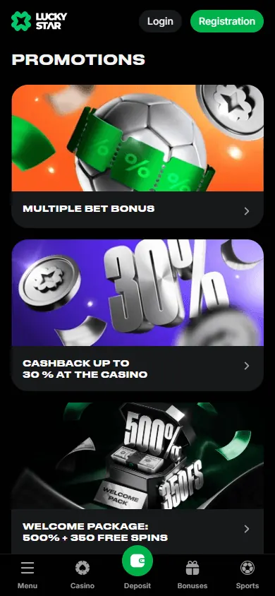 Promociones de Lucky Star (móvil)