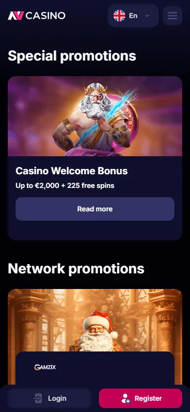 Promociones de NV Casino (móvil)