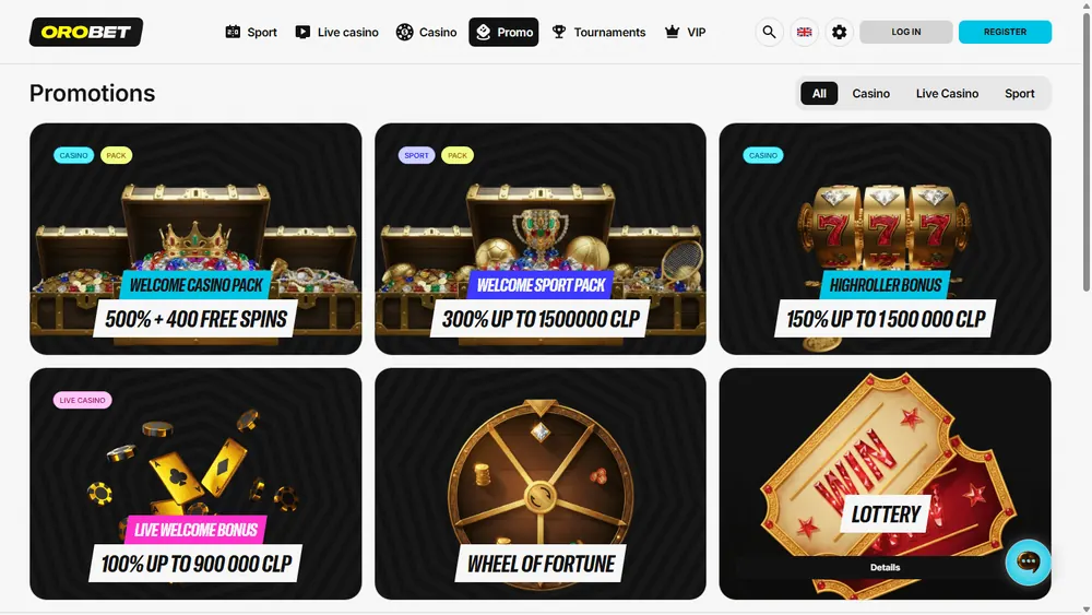 Promociones de Orobet (escritorio)