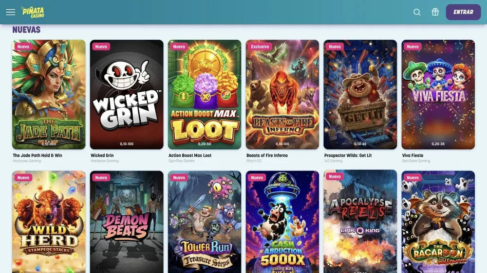 Slots novos de pinatacasino.es, como Wicked Grin e Viva Fiesta