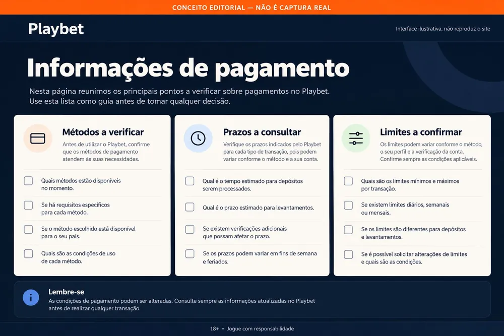 Ilustração conceitual de uma página com pontos a verificar sobre pagamentos