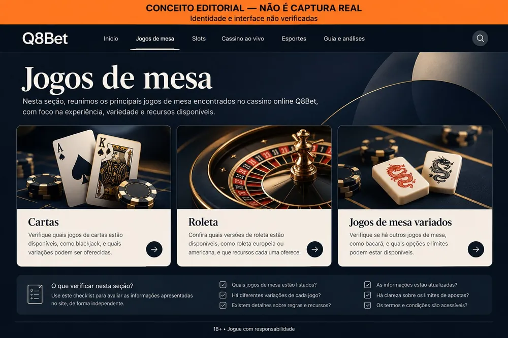 Conceito de página de jogos de mesa com cartas, roleta e dados