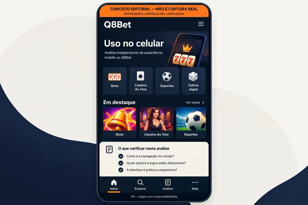 Conceito de tela de celular com atalhos para slots e cassino ao vivo