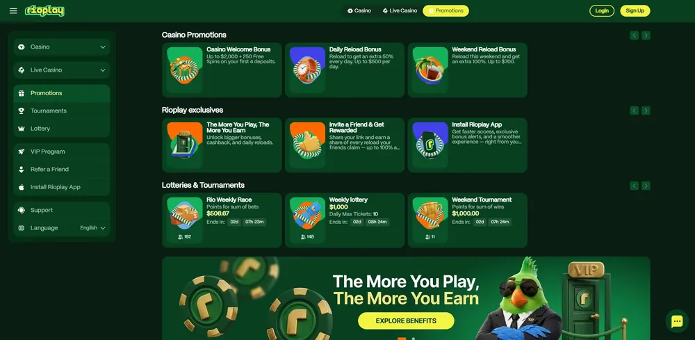 RioPlay: captura del sitio (escritorio)