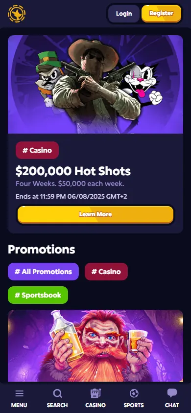 Promociones de Roobet (móvil)