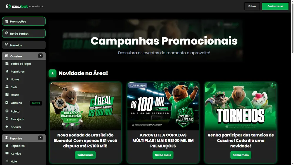 Promoções de SeuBet (desktop)