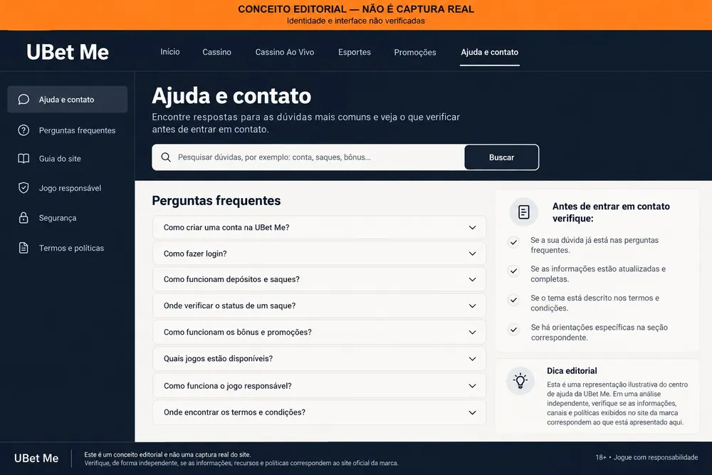 Conceito de central de ajuda com lista de perguntas frequentes
