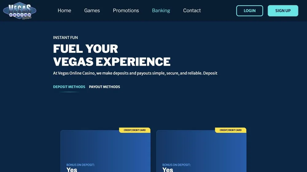 Página de pagamentos de vegascasinoonline.eu