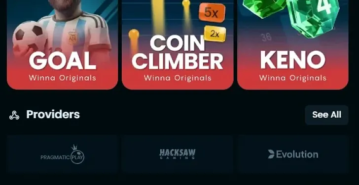 Winna: captura del sitio (escritorio)