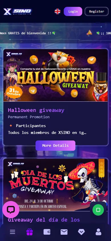 Promociones de XSINO (móvil)