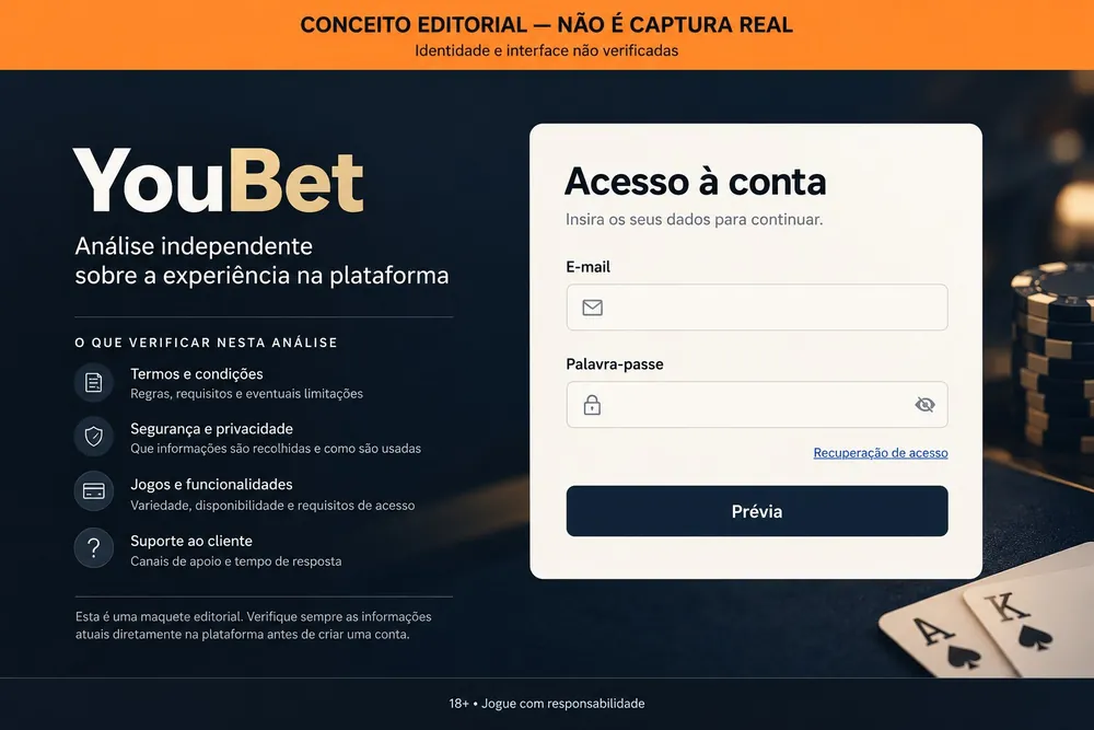 Tela conceitual de acesso com e-mail e palavra-passe