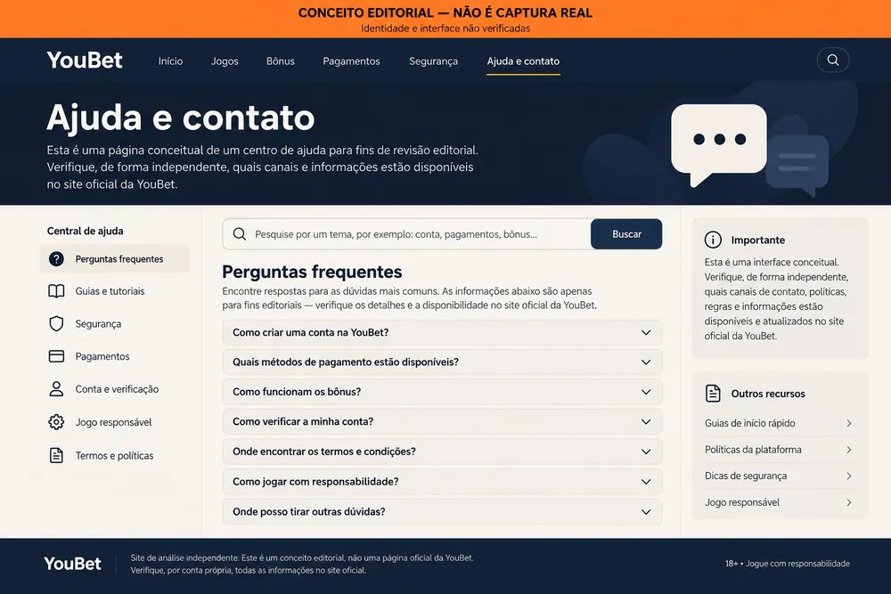 Central de ajuda conceitual com perguntas frequentes