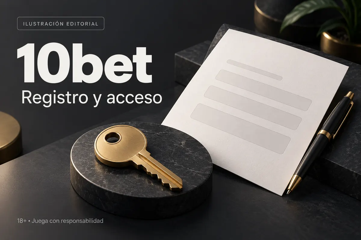 Registro y acceso en 10bet: datos reales y verificación de la cuenta. Ilustración editorial.