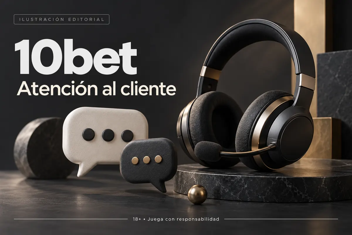 Atención al cliente de 10bet: chat y correo; comprueba horarios e idioma. Ilustración editorial.