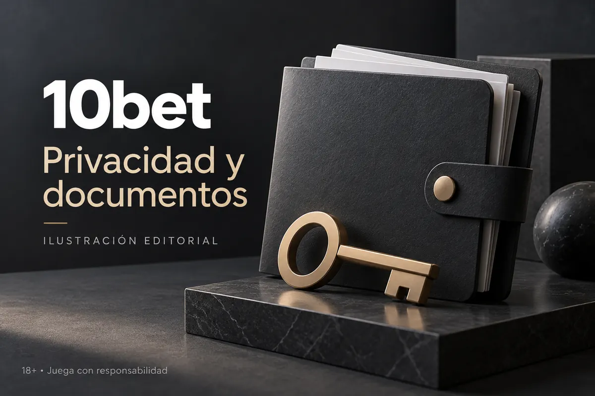 Privacidad y documentos en 10bet: verificación de identidad antes del primer retiro. Ilustración editorial.