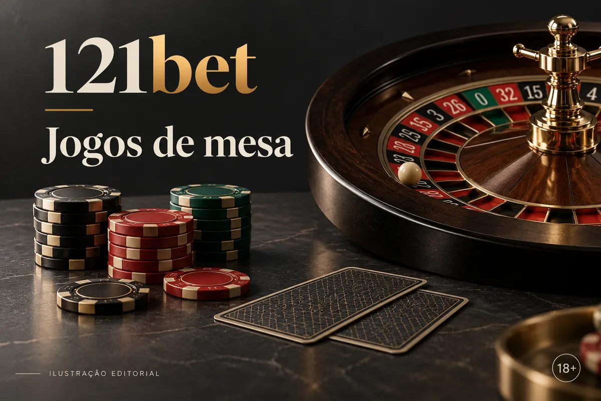 Jogos de mesa em 121bet: roleta, blackjack e bacará. Ilustração editorial.