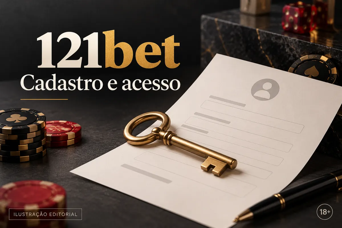Cadastro e acesso em 121bet: dados reais e verificação da conta. Ilustração editorial.
