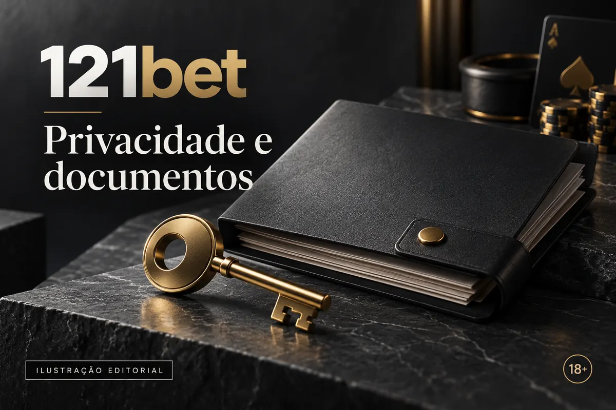 Privacidade e documentos em 121bet: verificação de identidade antes do primeiro saque. Ilustração editorial.