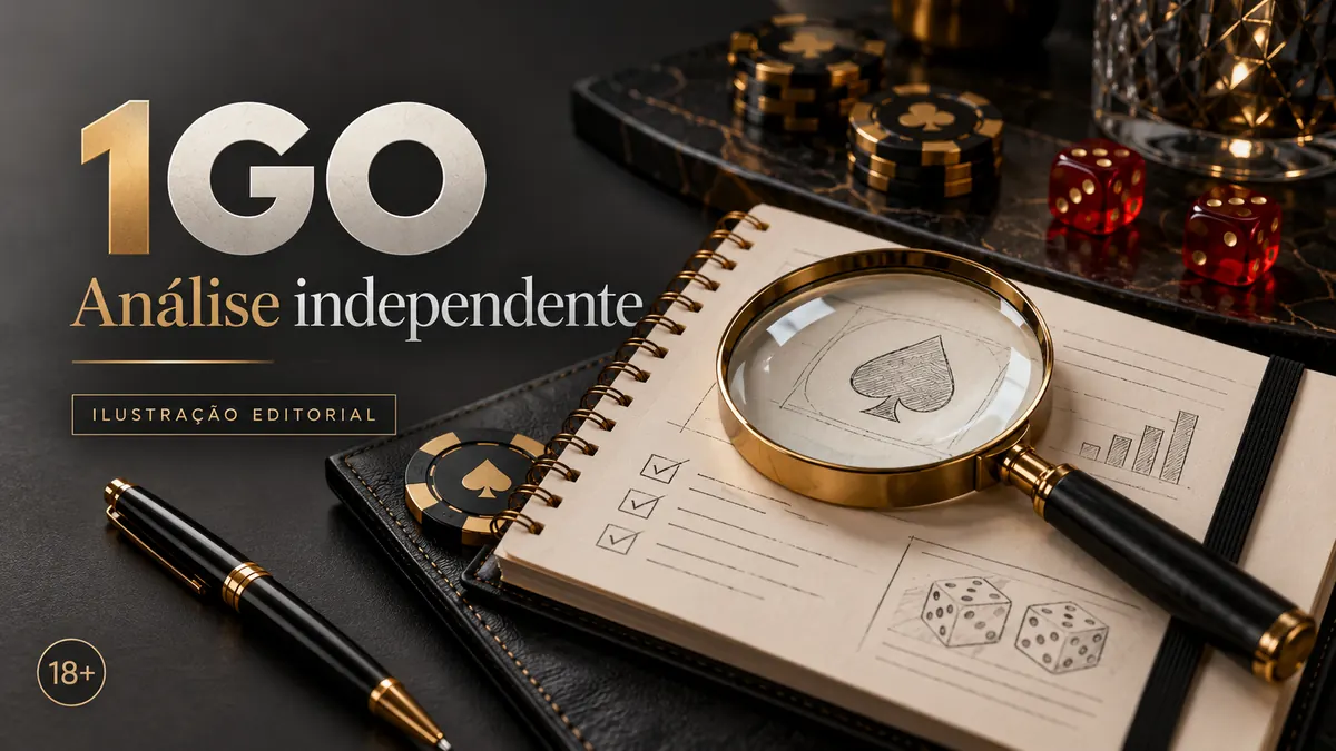 Análise independente de 1GO: o que verificamos antes de recomendar. Ilustração editorial.