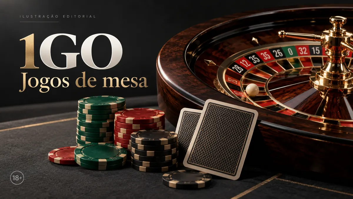 Jogos de mesa em 1GO: roleta, blackjack e bacará. Ilustração editorial.