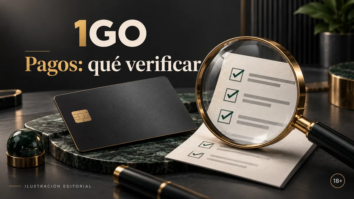 Pagos en 1GO: qué verificar antes de depositar y retirar. Ilustración editorial.