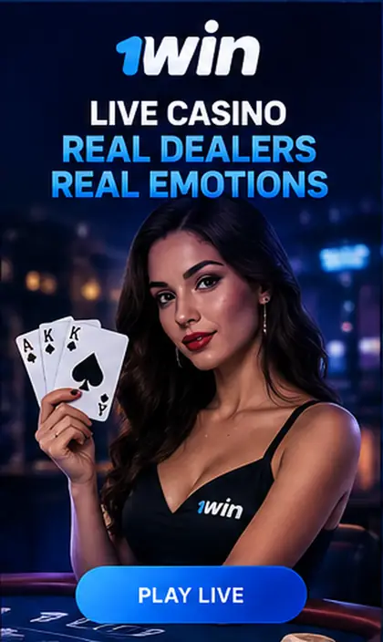 Casino en vivo de 1win: mesas con crupier real.