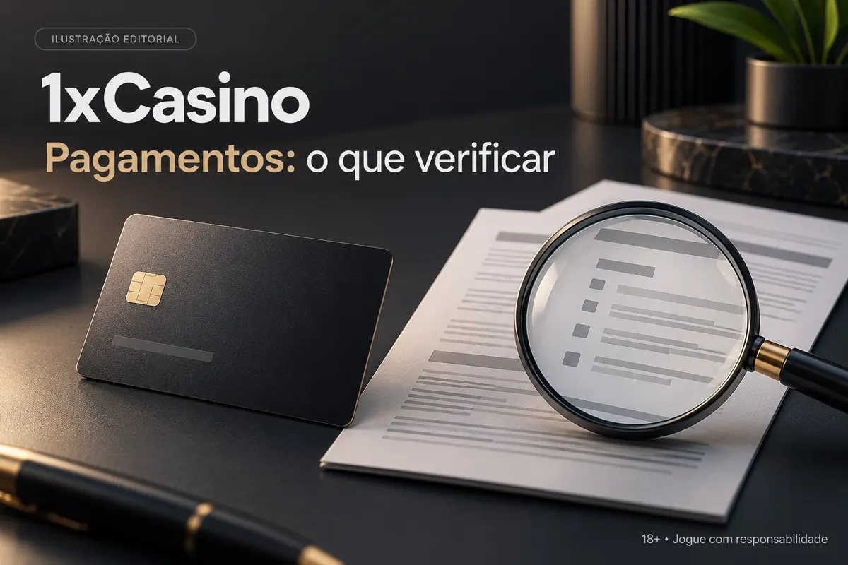 Pagamentos em 1xCasino: o que verificar antes de depositar e sacar. Ilustração editorial.