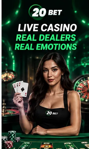 Casino en vivo de 20Bet: mesas con crupier real.