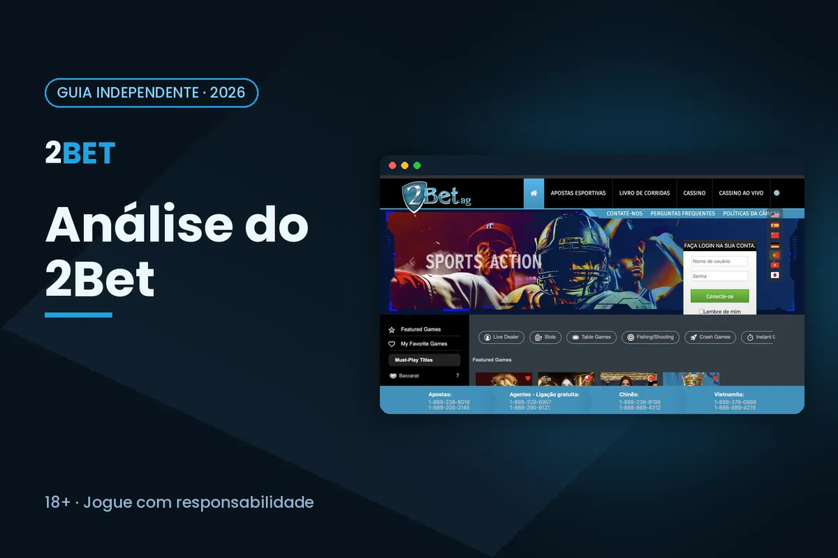 Capa 'Análise do 2Bet' com a captura da página inicial do 2bet.ag