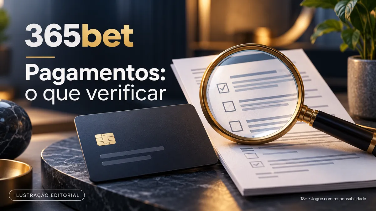 Cartão bancário e lupa sobre lista de verificação, título Pagamentos: o que verificar