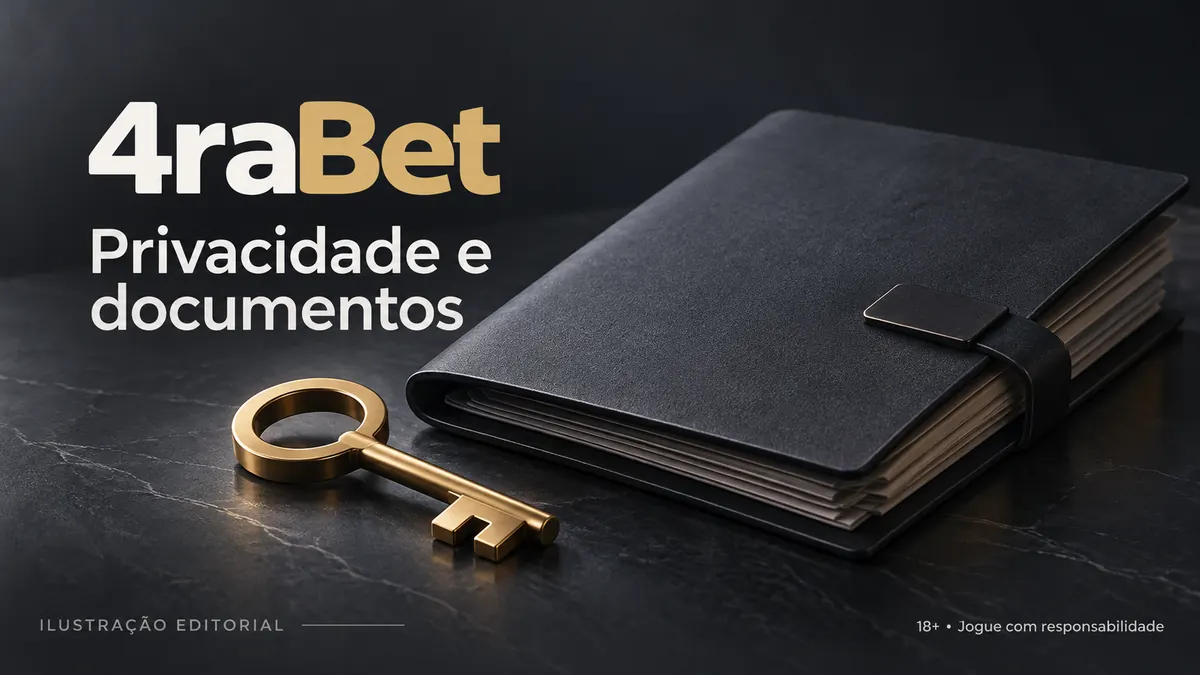 Privacidade e documentos em 4raBet: verificação de identidade antes do primeiro saque. Ilustração editorial.