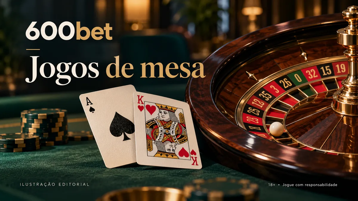 Ás de espadas, rei de copas e roleta com fichas verdes, título Jogos de mesa