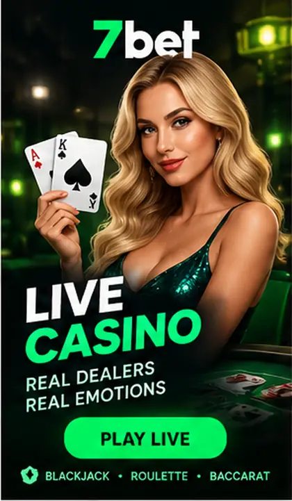 Cassino ao vivo de 7bet: mesas com crupiê real.